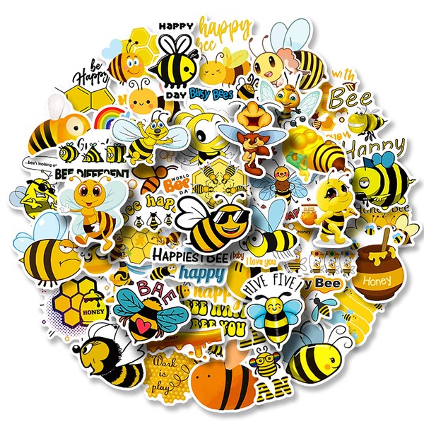 Bee Bottle Stickers Cute Honey Bumble Bee Sticker for Kids Teens Party Vinyl Waterproof Nurse Stickers for Water Bottle, Laptop, Envelopes, Scrapbooking, Great Holiday Gift