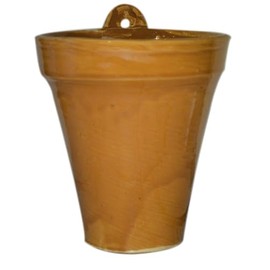 Treasures Of Morocco Moroccan Ceramic Hanging Flower Pot with Drainage Hole Planter Brown
