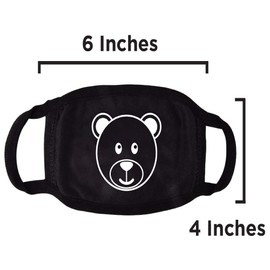 Kids Face Mask Reusable Washable Comfortable - MADE IN USA - Polyester, Spandex, Cotton Stretchy Material Fits Age 2-9 - "Bear"