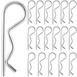 HINZIC 18 Pcs Heavy Duty Cotter Hitch Pins, R Clips Steel Spring Retaining Wire Pins Large for Trailer Tractors Mower Carts Truck Pin Clip Lock System