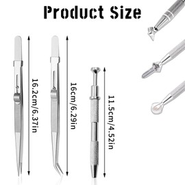 MAEXUS Pack of 3 Piercing Pliers Locking Pins Jewellery Tweezers Piercing Pliers Piercing Pliers for Balls Adjustable Jewellery Tweezers for Electronics, Jewellery Making, DIY Crafts