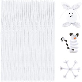 Pluzmecalm 100PCS White Upgraded Chenille Stems Pipe Cleaners Craft DIY Art Supplies Thicker Fuzzy Wire Sticks Bulk Easy to Use and Store,Pipe Cleaners,Arts, Crafts and Sewing,Craft Supplies