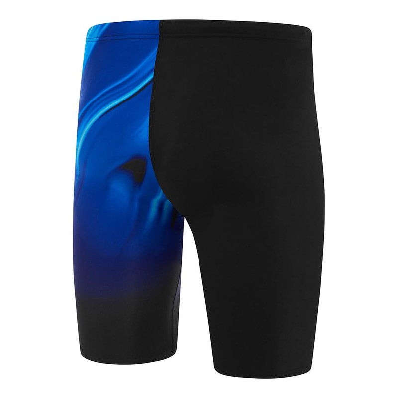 Speedo Men's Rapure Glow V Cut Jammer, Black/Cobalt Pop, 36