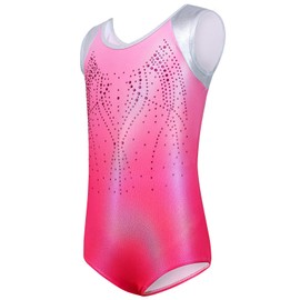 Hovershoes Gymnastics Leotards for Girls Sleeveless Gradient Color Sparkle Leotard Dancing Ballet Gymnastics Outfits Kids Athletic Dancewear 5-14 Years