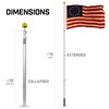 G128 Combo Pack: 16 Ft Telescoping Aluminum Flagpole (Silver) &