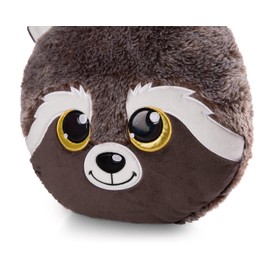 NICI GLUBSCHIS Raccoon Clooney Cushion, 33 x 32 cm, Round Cuddly Cushion Made of Soft Plush, Decorative Cushion for Children and Adults, 48586, Great Gift Idea, Brown
