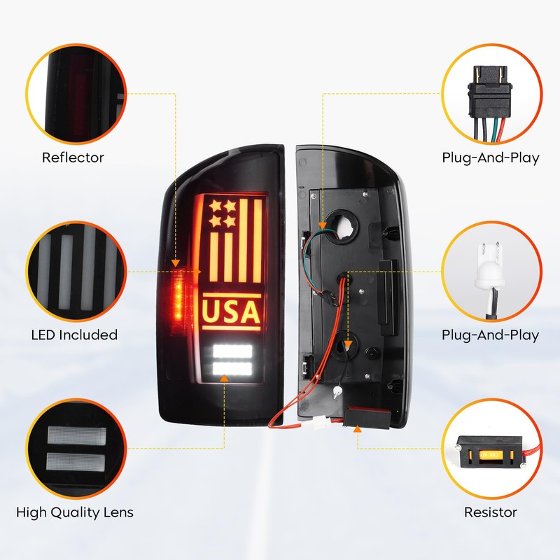 Tresound LED Tail Lights + 3rd Third Brake Cargo Lamp