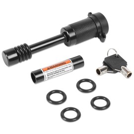 METOWARE Heavy Duty Trailer Hitch Pin Lock, 1/2" Diameter Lock Pin with 5/8" Adaptor and 8 Anti-Rattle Rubber O-Rings, Fits 2" Receiver Tubes and Class I-V Receivers (1 Pack)
