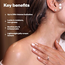 JustHuman Whip-it-up Jelly Cream - Deep Moisture Body Soother with Aloe Vera, Shea Butter, Centella Asiatica, Collagen & Vitamin E for Hydrated, Soft & Radiant Skin - 8.4 oz