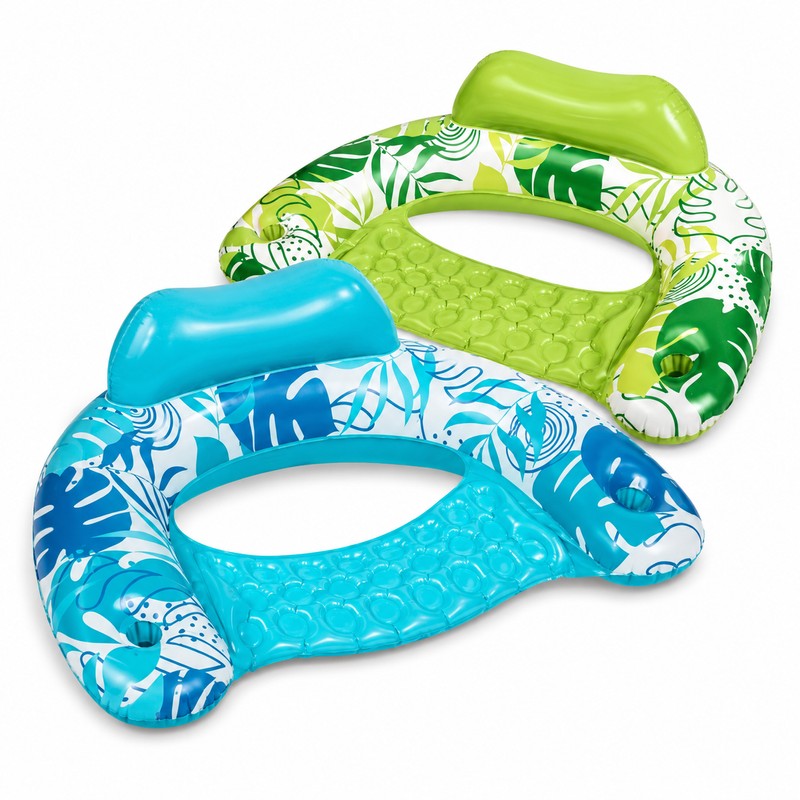 2-Pack Inflatable Pool Chairs for Adults – Floating Hammock Loungers
