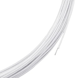 BENECREAT - Alambres florales blancos de 21.8 yardas, alambre de algodón cubierto de calibre 16/1.5 mm, alambres de tallo de hierro para floristería, manualidades, suministros de costura, accesorios