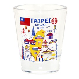 Taipei Taiwan Landmarks and Icons Collage Shot Glass