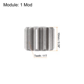 sourcing map 2pcs Flat Spur Pinion Gear 5mm Bore 11T Mod 1 Stainless Steel Spur Diff Differential Motor Gear RC Car Replacement Parts