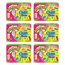 WARHEADS Ooze Chewz - Chewy Bite-Size Candy with Sour Filling - Mango, Strawberry, Green Apple, Black Cherry, Watermelon & Blue Raspberry Flavors - 3.5oz Theater Boxes - 6 Pack