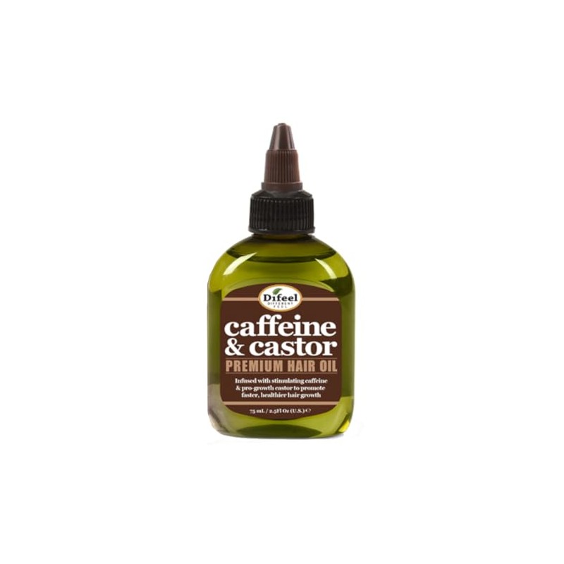 Difeel Aceite capilar premium con cafeína y ricino para un
