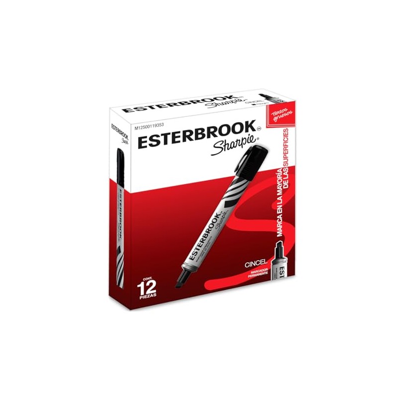 Sharpie Esterbrook Marcador Permanente | 12 piezas | Con Punta