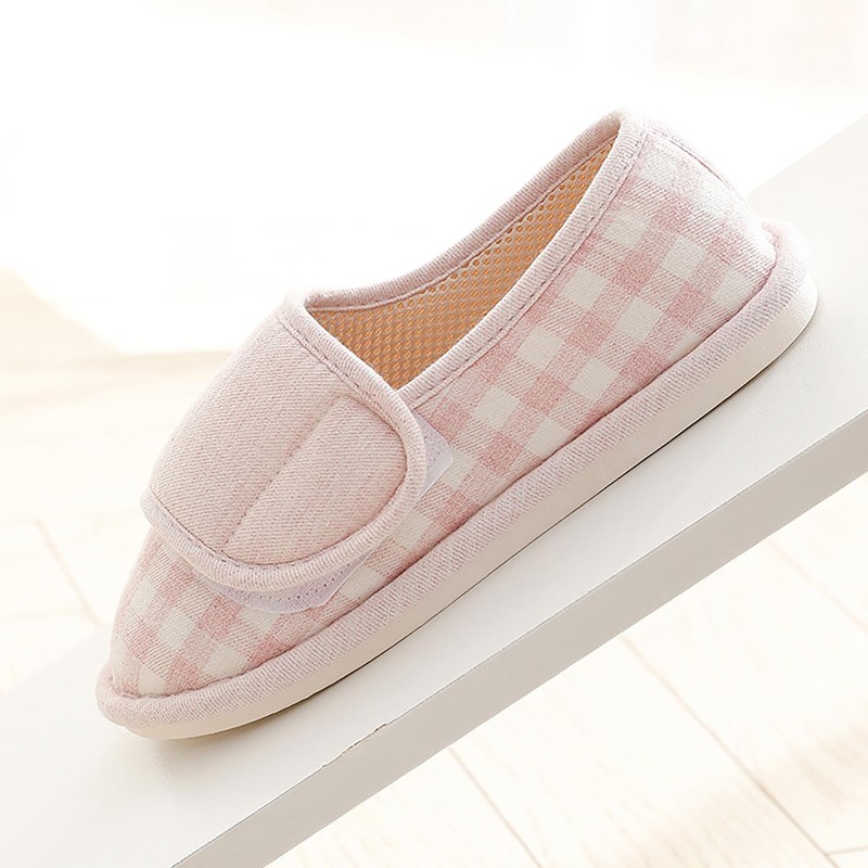 Women’s Extra Wide Easy Closure Jewel Slippers for Seniors, Elderly,
