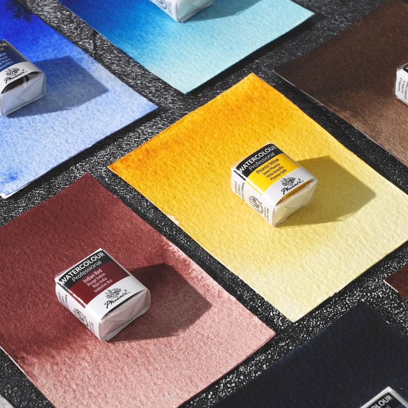 PHOENIX Professional Watercolor Paint - Single Watercolor Half Pan -