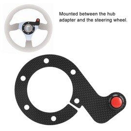 6 Holes Steering Wheel Horn Button, Carbon Fiber External Horn Button Kits, General 6 Hole Road Steering Wheel Car Modified Accessories for MOMO/OMP/Nardi/Sparco Steering Wheel (Single Button)