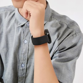 Sport Nylon Bands for Compatible with Forerunner 965/955/945/935/745 Watch Band, Soft Farbic Strap Adjustable Loop for Fenix E-47mm/8-47mm/7/5/5plus/6/6 Pro/Approach S60 Replacement for Men Women