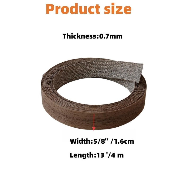 ebpsneer Black Walnut Wood Veneer Edge Banding Roll,5/8 inch X