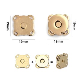 WAFJMAF 10 Sets Magnetic Bag Clasps Button Snaps Tone Purse Great for Closure Handbag Clothes Sewing Craft No Tools Required Plum Blossom 19mm (Gold)