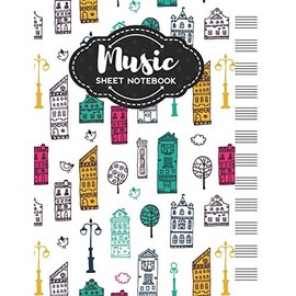 Music Sheet Notebook: Blank Staff Manuscript Paper with Unique Travel Themed Cover Design