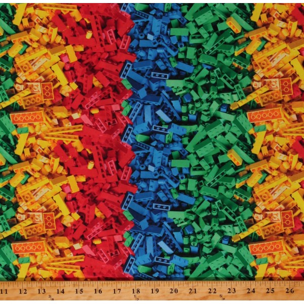 Cotton Building Construction Kids Toy Bricks Blocks Cotton Fabric Print