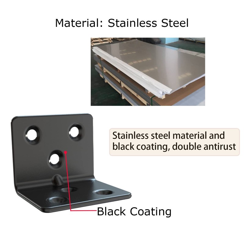 Black Stainless Steel Shelf Bracket,Joint Right Angle Bracket,L Shape Heavy