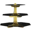 Unique 47990 Black & Gold Tiered Cupcake Stand-1 Count (Pack