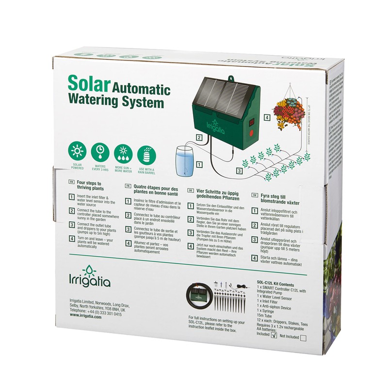Irrigatia "L Series" SOL-C12L Weather Responsive Solar Automatic Watering System