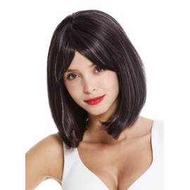 WIG ME UP - VK-3-2HT2311 quality women's wig short shoulder length long bob sleek Balayage black pink highlights highlighted