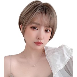BrightLala hf1784-RC Wig, Short Full Wig, Bob, Women's, Inner Color, Blonde Hair, Men's Wig,