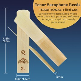 EASTROCK Traditional Tenor Saxophone Reeds 2.0/2.5/3.0 Professional Tenor Sax Reeds for Saxophone Beginner and Saxophonist Strength 2.5-5 Pack
