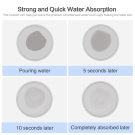 Azhou 6Pcs Drink Coasters with Holder, Silver Absorbent Coasters for Drinks, Non-Slip with Velvet Bottom, Thick Heavy Duty 4 inch Ceramic Coasters, Home Decor Coffee Bar Accessories