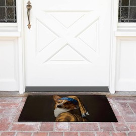 Corgi Dog Indoor Doormat Non-Slip Welcome Mat 17x29.5 Inch, Quick Absorbent Entryway Rug, Non-Woven Fabrics Front Door Mat, Area Rug for Kitchen, Bedroom, Home, Office