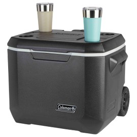 Coleman Xtreme 50qt Rolling Cooler with Wheels, Extra-Walled Insulation Keeps Ice up to 5 Days, Portable Wheeled Hard Chiller