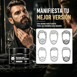 ALIYU Balsamo para Barba Hombres, Con Extracto de Bergamota y Aceite de Jojoba, Nutre y Apoya el Crecimiento Saludable de la Barba, Kit de Cuidado par