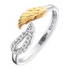 Engelsrufer ERR-TWINWING-ZI-G Women's Ring 925 Sterling Silver with Gold Coloured