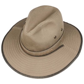 Stetson Tarnell Traveller Baumwollhut Herren - Travellerhut aus Baumwolle - Sommerhut mit UV-Schutz 40+ - Stoffhut mit Luftösen - Herrenhut Sonnenhut Frühjahr/Sommer beige L (58-59 cm)