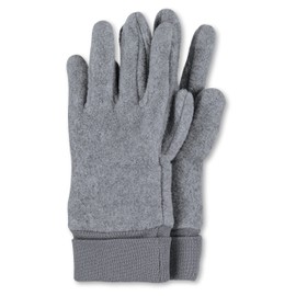 Sterntaler Finger Gloves Unisex Children's Micro Fleece with Elastic Cuff Glove, Silver melange