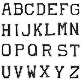 U-Sky Iron on Letter Patches 26pcs Classical Design A to Z Alphabet Letter Iron-on Patch Sew-on Apppliques for Clothes Jeans Jackets Backpacks Kids Clothing (Design#4)