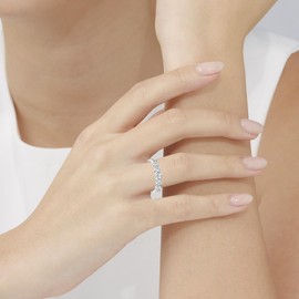 MISUMOR 925 Silver Women's Engagement Rings Wedding Rings with Cubic Zirconia Engagement Rings Women Jewellery Ladies Gift for Women Girlfriend Wedding Anniversary Valentine's Day, Sterling Silver