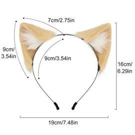 Asudaro Cat Fox Wolf Ears Fluffy Cat Ear Headband Kawaii Hair Band Animal Cosplay Cat Wolf Fox Dog Ears Hair Band Headband Party Costume Accessories Green