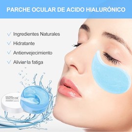 2PCS Parches para Contorno de Ojos Acido Hialuronico (60 piezas) y 1PC (10 piezas) Mascarilla Hidratante, Hidratante Contorno de Ojos Antiarrugas,... 