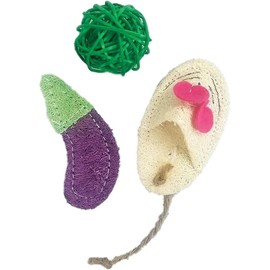 A&E Cage Company 52400956: Toy Loofah Eggplant/Mouse