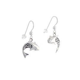 Jewelry Trends Celtic Knot Whale Shark Sterling Silver Dangle Earrings