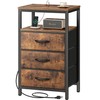 Huuger Nightstand with Charging Station, 27.6 Inch Bedside Table with