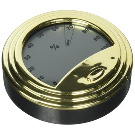 Don Salvatore, Round Digital Hygrometer & Thermometer, Digital With Analog Readout, Gold Trim, 1 Count