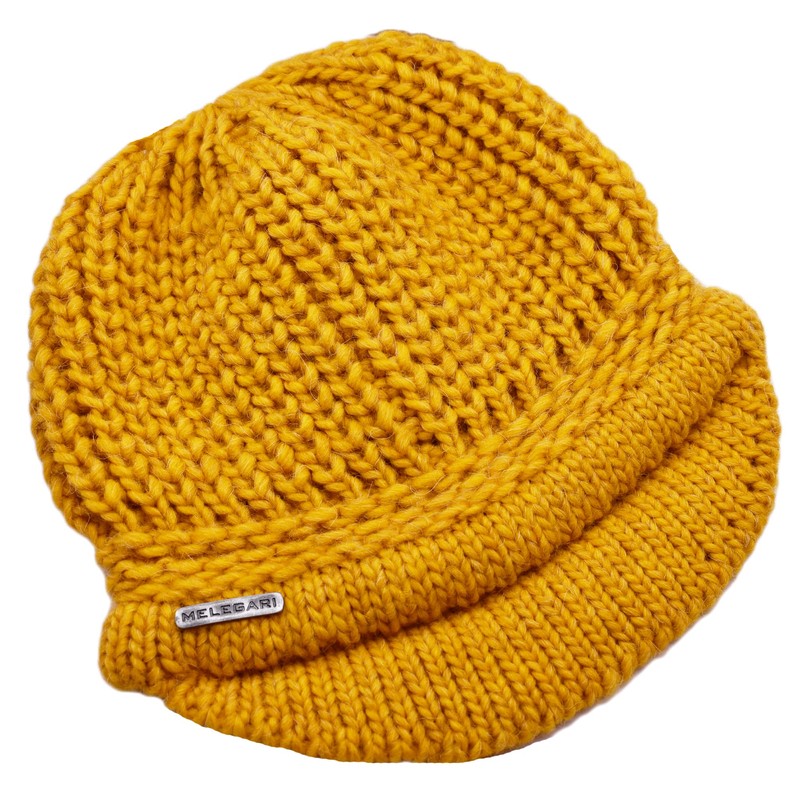 MELEGARI Knitted Hat with Visor Brenta Peak Hat Alpaca Wool